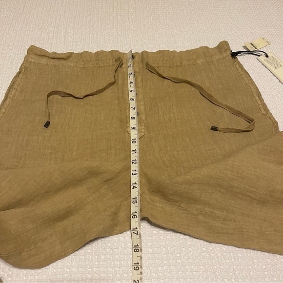 Anthropologie Natalia Linen Wide Leg Pants Women’s L High Waist Crop Boho Tan - Picture 12 of 16